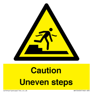 Caution Uneven steps